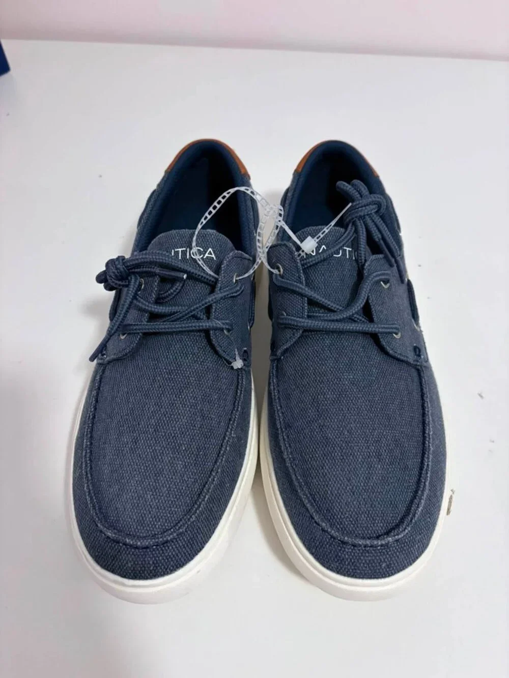 Nautica Men’s Navy Blue Canvas Boat Shoes Sneakers